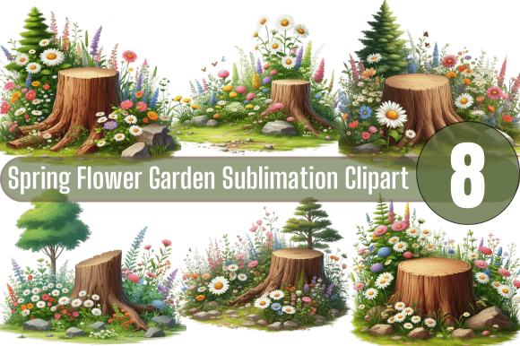 Download Spring Flower Garden Sublimation Clipart - Spring Collection