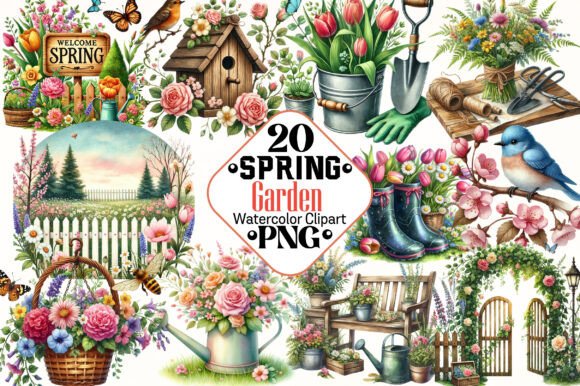 Download Spring Garden Sublimation Clipart - Spring Collection