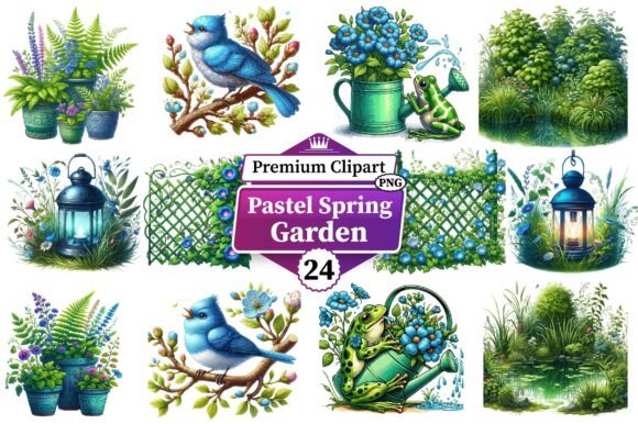 Download Pastel Spring Garden Sublimation Clipart - Spring Collection