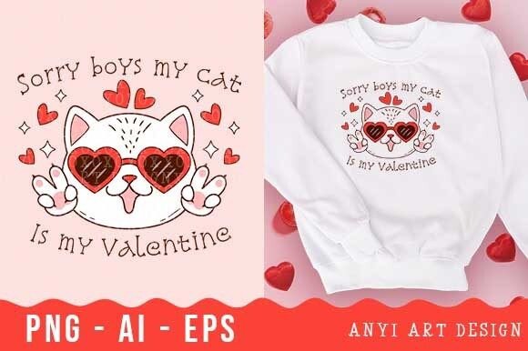 Download Funny Cat Valentines Day Sublimation PNG - Valentines day sublimation Collection