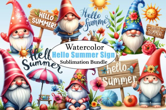 Download Gnomes Hello Summer Sign PNG Sublimation - Png sublimation Collection
