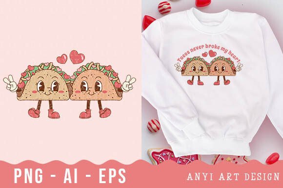 Download Retro Tacos Valentines Day Sublimation - Valentines day sublimation Collection