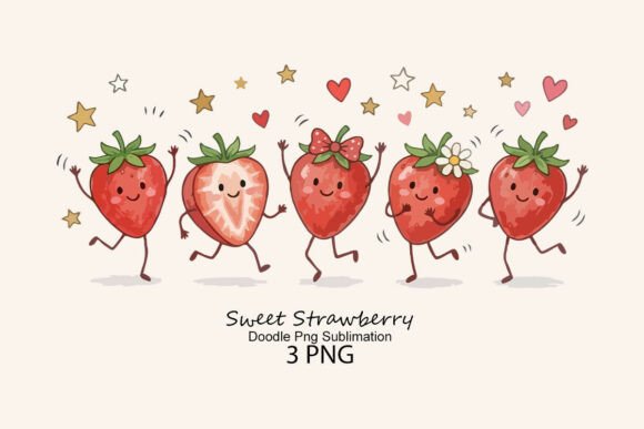 Download Sweet Strawberry Doodle Png Sublimation - Png sublimation Collection