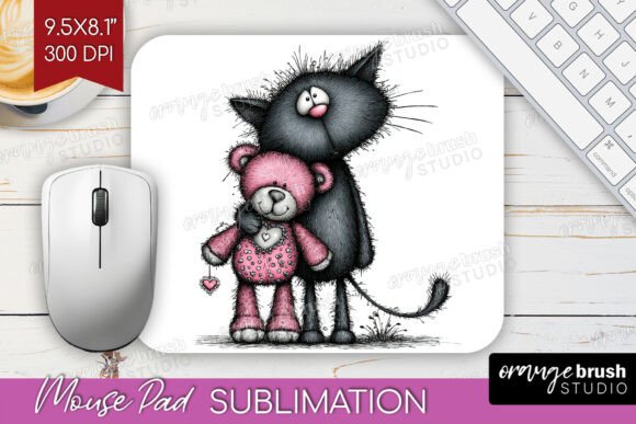 Download Valentine Cat Mouse Pad PNG Sublimation - Png sublimation Collection