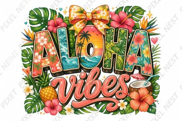 Download Aloha Vibes Tropical Sublimation PNG - Tropical sublimation Collection
