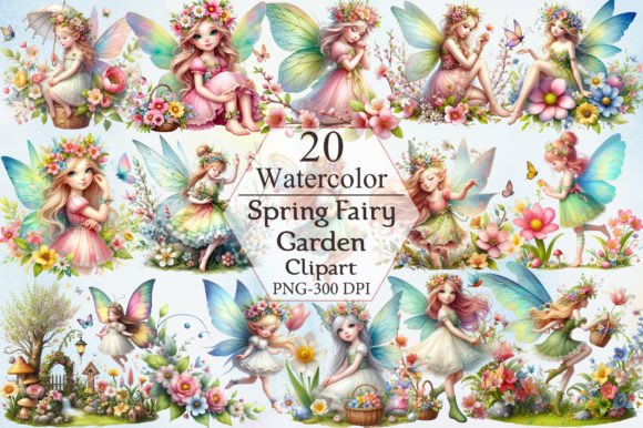 Download Spring Fairy Garden Sublimation Clipart - Spring Collection